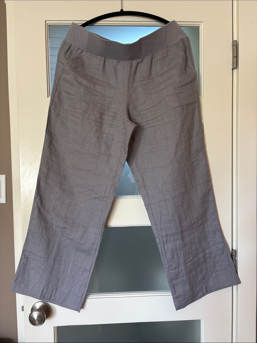 Allen Allen Light Gray Linen Pant